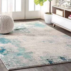 JONATHAN Y CTP104 Contemporary POP Modern Abstract Vintage Cream/Blue 4 ft. x 6 ft. Area Rug