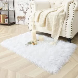 Noahas Luxury Fluffy Rugs Bedroom Furry Carpet Bedside Faux Fur Sheepskin Area Rugs