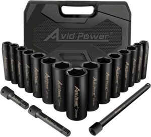 AVID POWER 18pcs 1/2-inch Drive Impact Socket Set
