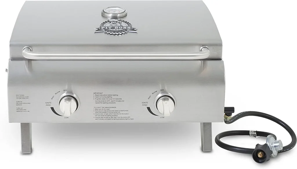 Pit Boss Grills Stainless Steel Two-Burner Portable Grill