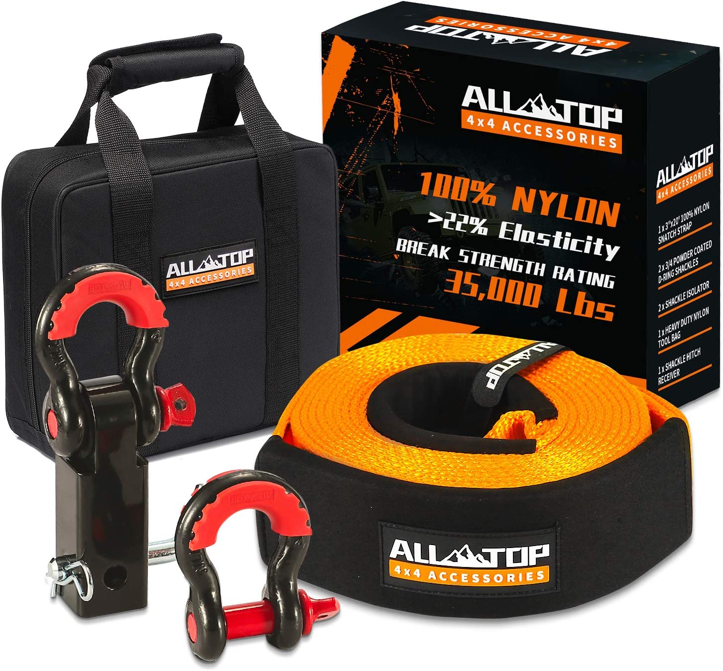 ALL-TOP Nylon Recovery Kit with Hitch Receiver