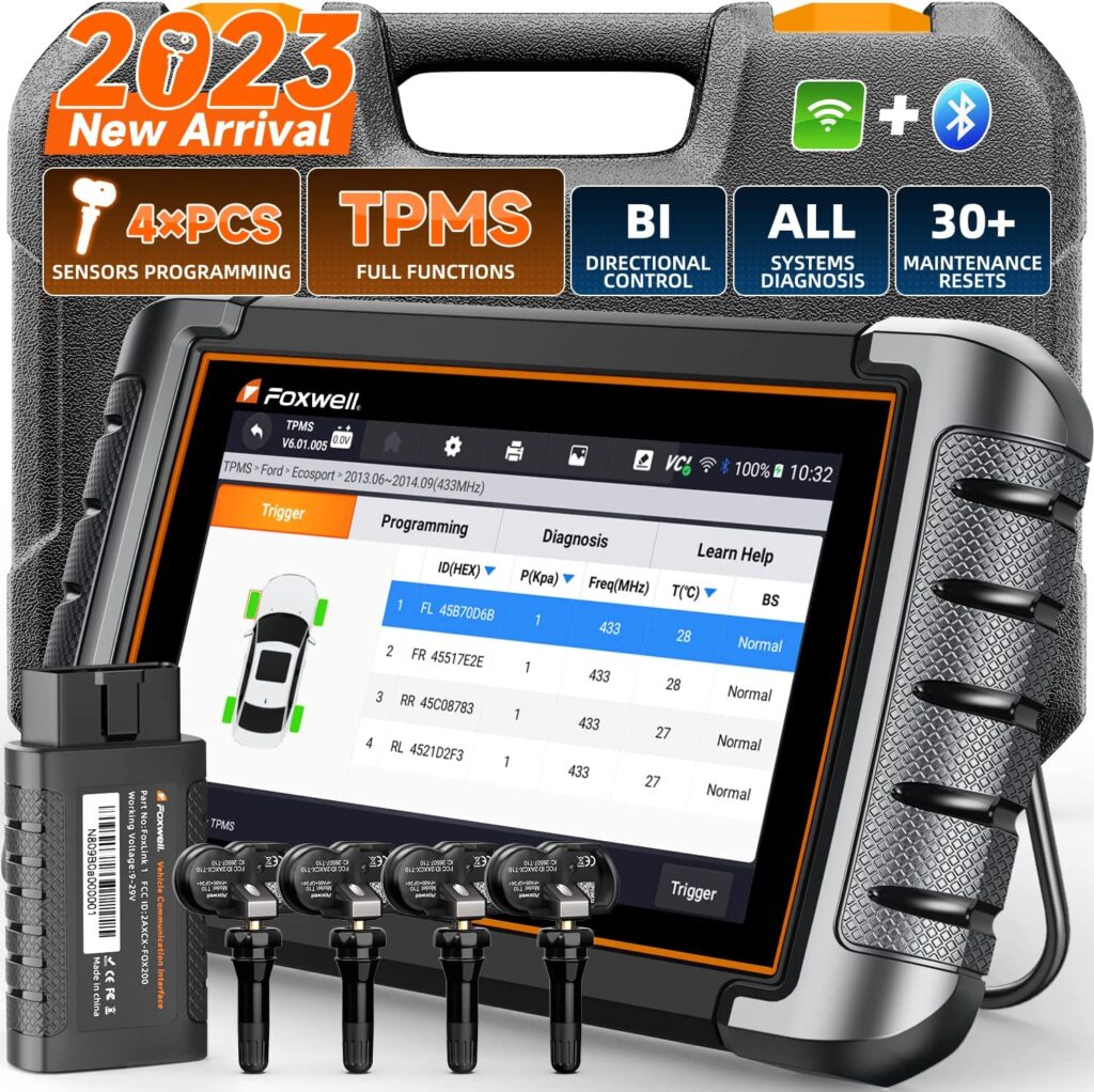 FOXWELL NT809TS OBD2 Scanner, 2023 Newest One-Stop TPMS Programming Tool